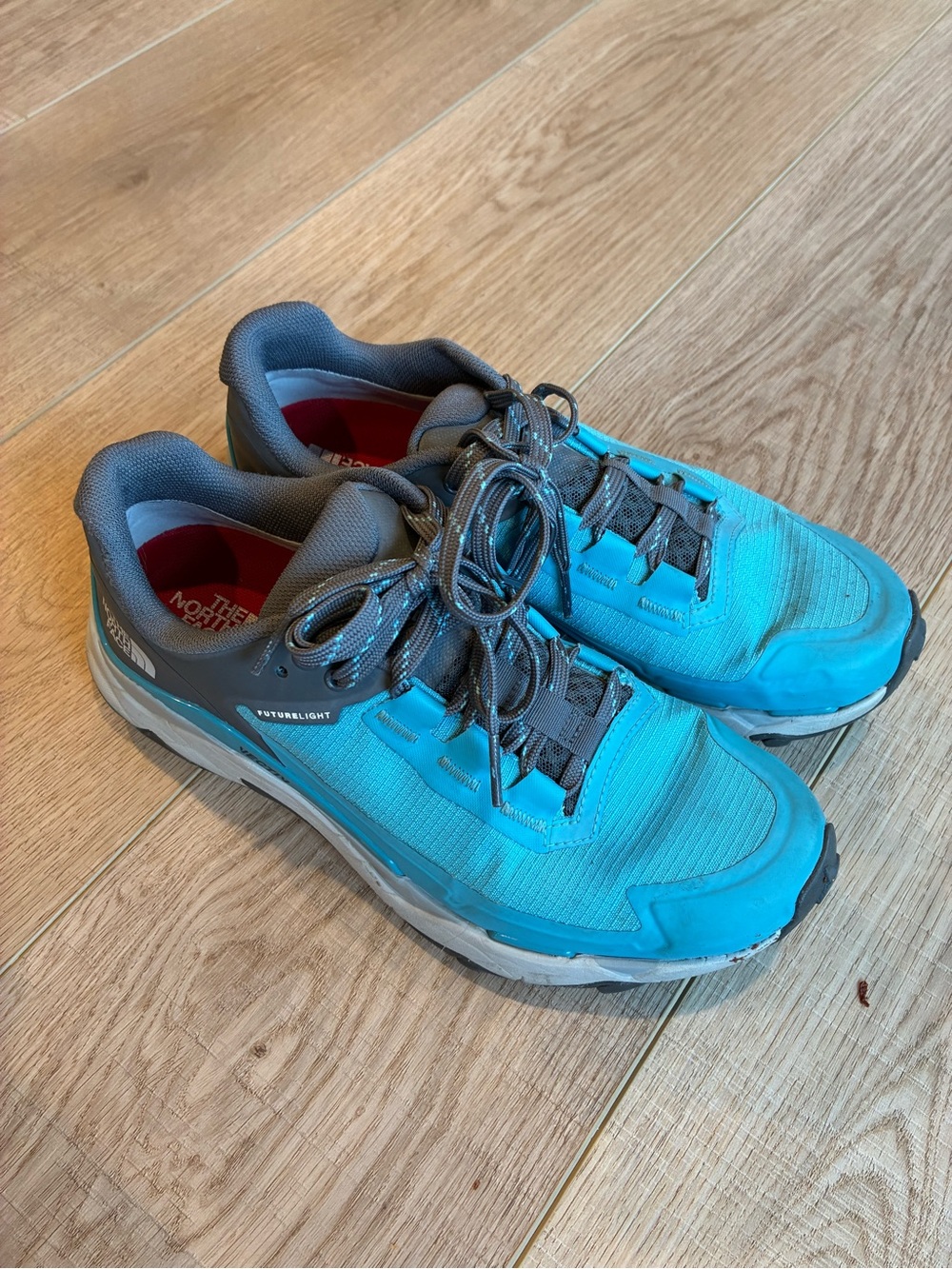The North Face Vectiv Exploris Futurelight Hiking Shoes in Maui blue waterproof